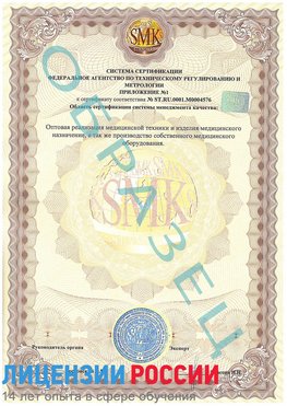 Образец сертификата соответствия (приложение) Дубовка Сертификат ISO 13485