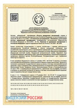 Приложение к сертификату для ИП Дубовка Сертификат СТО 03.080.02033720.1-2020
